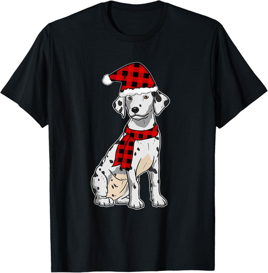 Funny Dalmatian Christmas Dots Spots Dogs Women Kids T-Shirt - T-Shirt | Black