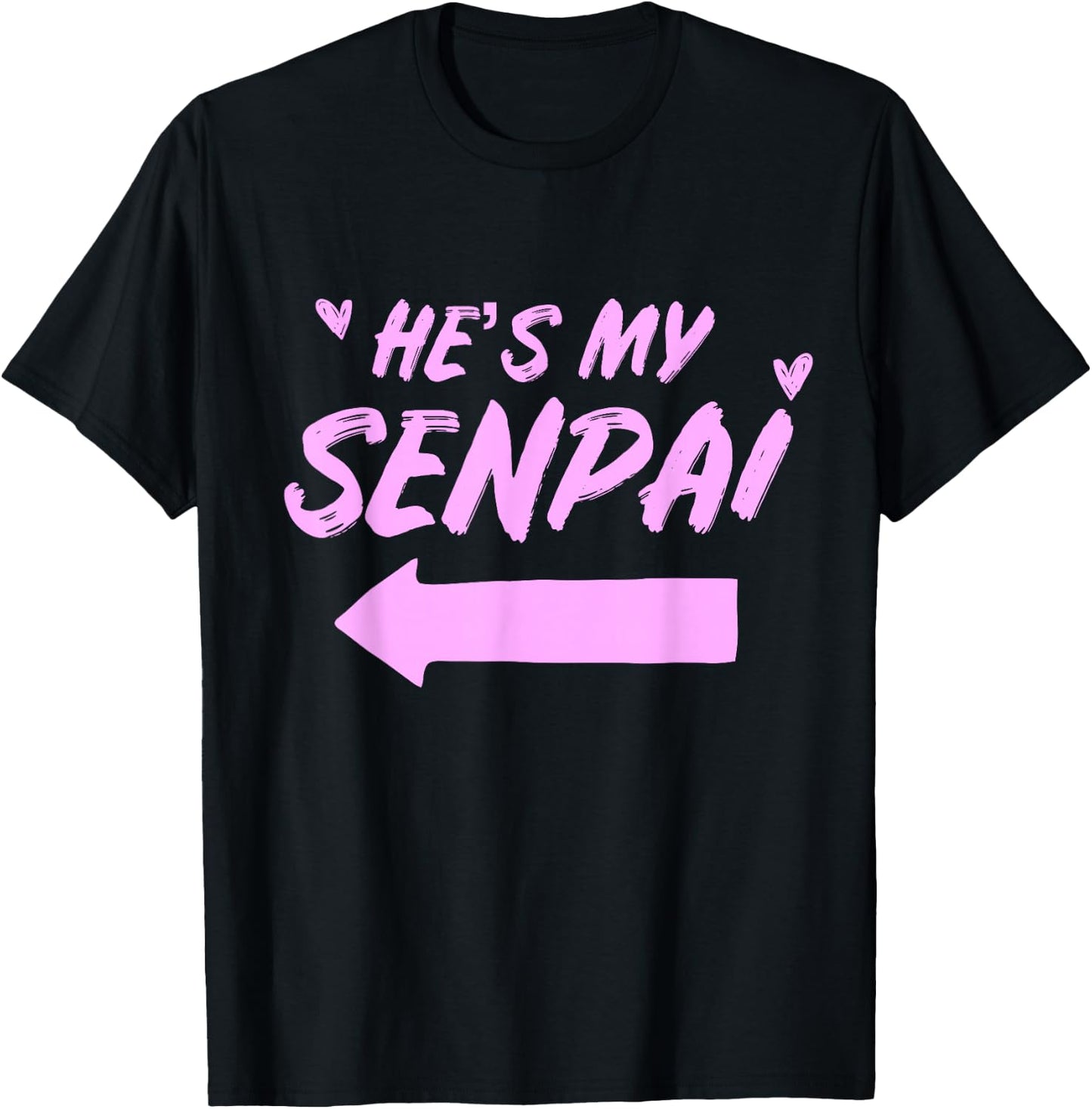 Matching Couples Anime Girlfriend He's My Senpai Shirt T-Shirt - T-Shirt | Black