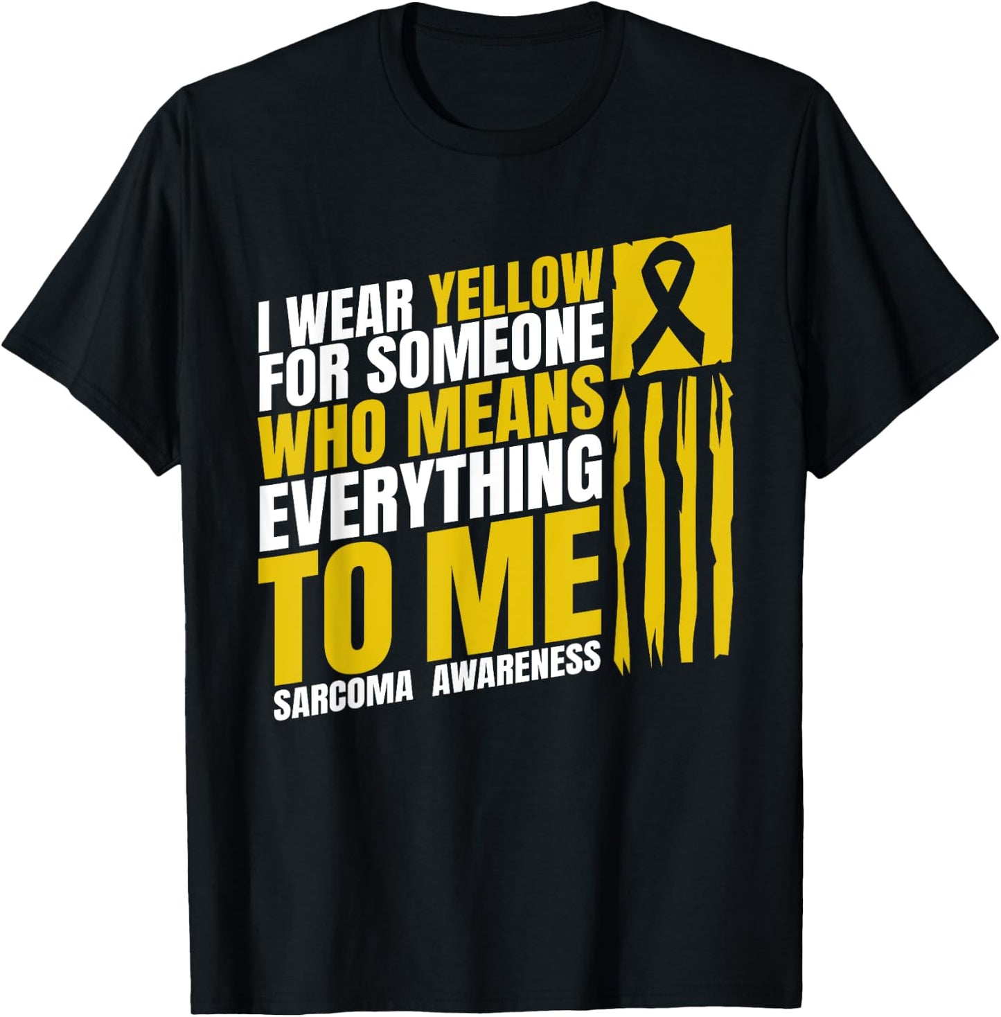Sarcoma Awareness Month I Wear Yellow Bone Cancer T-Shirt - T-Shirt | Black