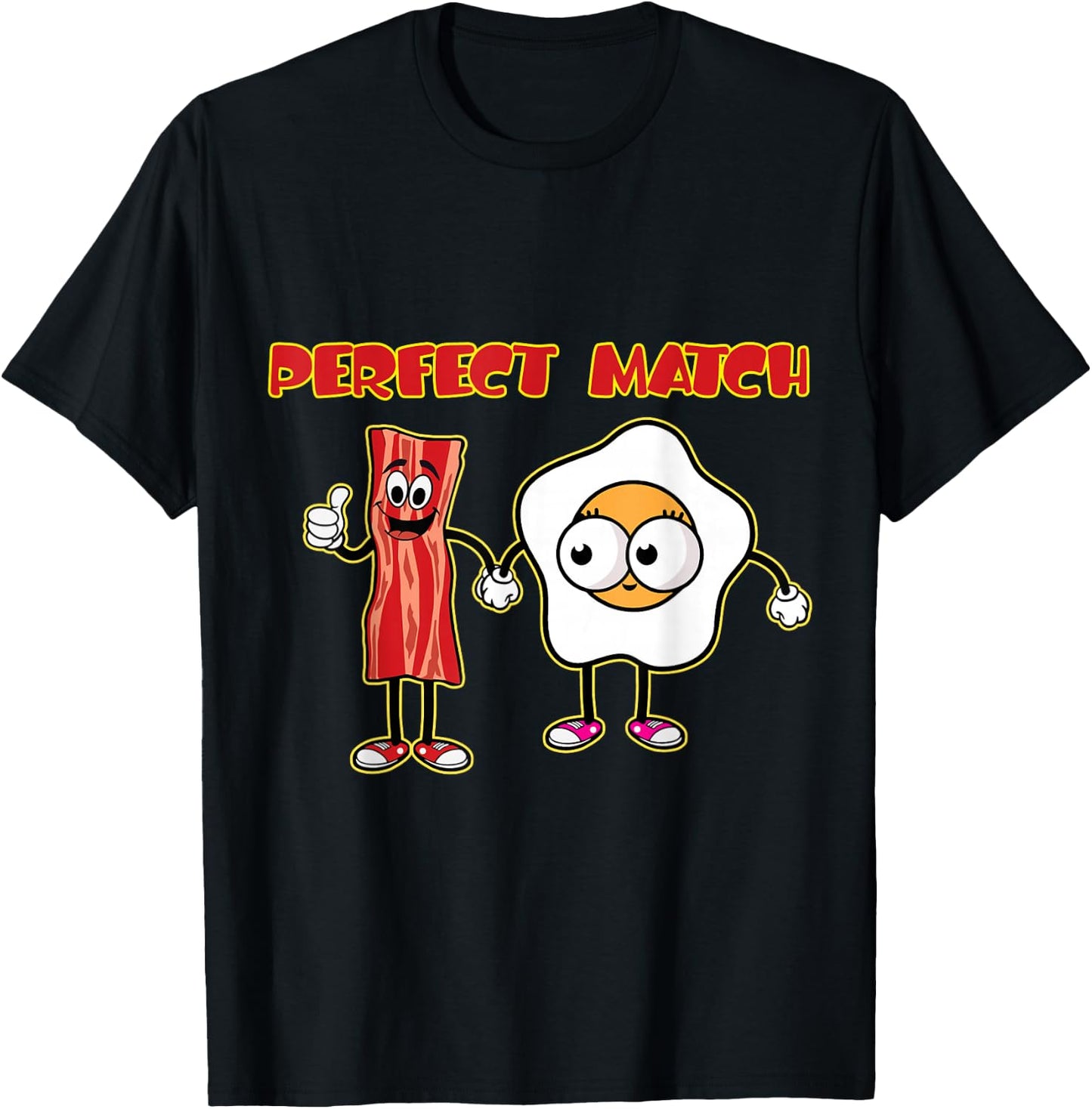 Perfect bacon egg breakfast yummy food lover restaurant T-Shirt - T-Shirt | Black