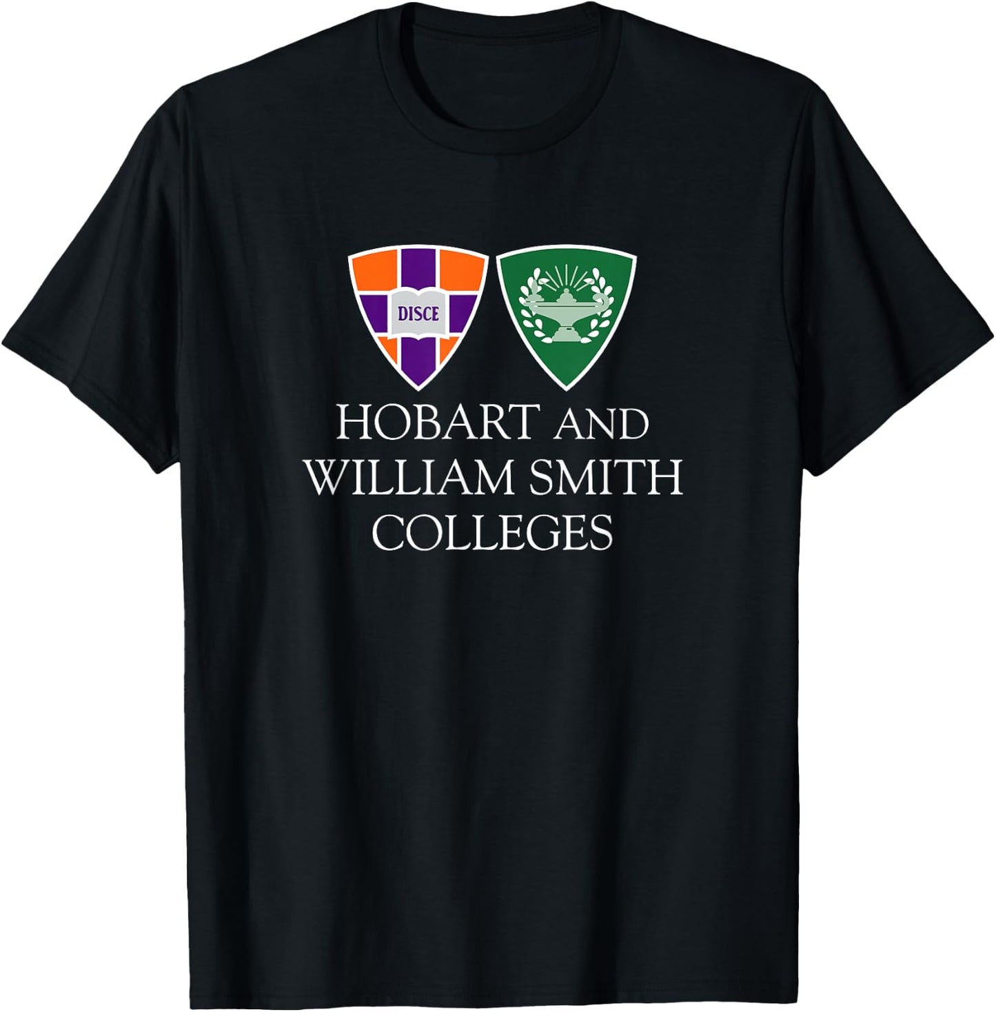 Hobart & William Smith Colleges Combined Logo Mark HWSC T-Shirt - T-Shirt | Black
