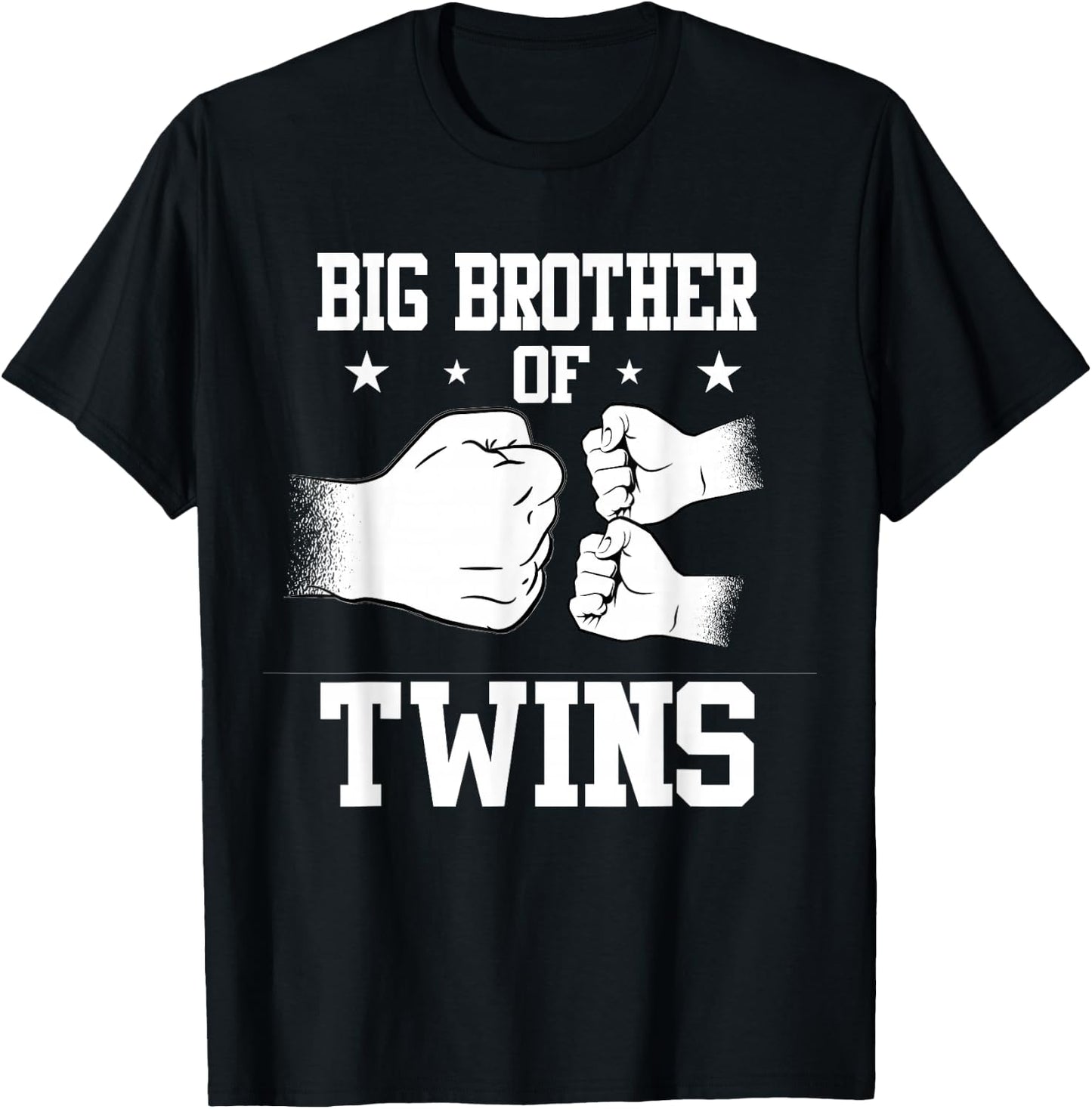 Big Brother of Twins Older Brother of Twin Announcement T-Shirt - T-Shirt | Black