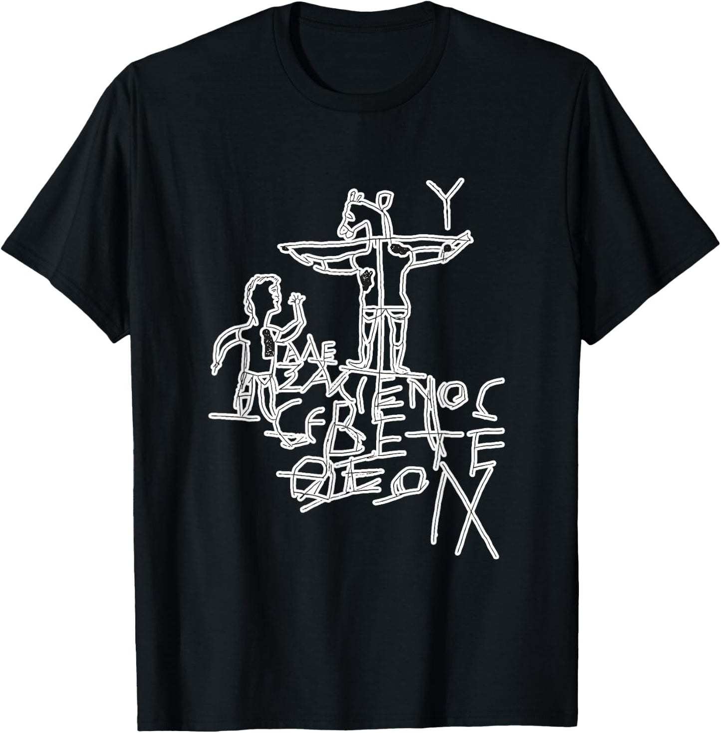 Alexamenos Graffiti - Graffito - Roman - Jesus - Christian T-Shirt - T-Shirt | Black