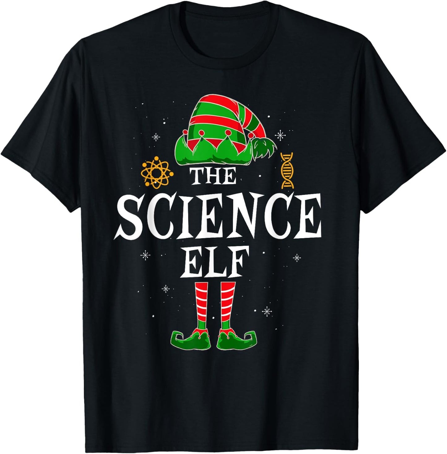 Science Elf Group Matching Family Christmas Scientist Funny T-Shirt - T-Shirt | Black