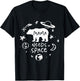 Mama Bear Needs Space Whimsical Doodle Planet Moon T-Shirt - T-Shirt | Black