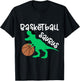 Toddler Basketball Dinosaur for Boys and Girls Dino Lover T-Shirt - T-Shirt | Black