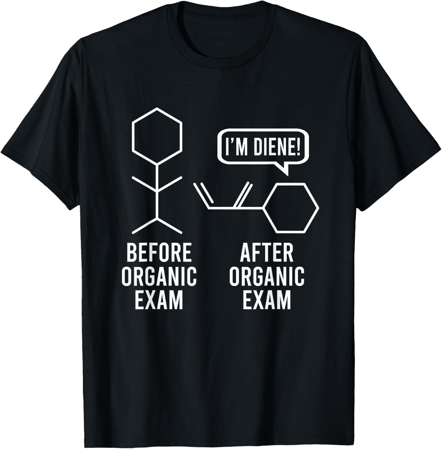 Before And After Organic Exam Chemistry Student Chemist T-Shirt - T-Shirt | Black