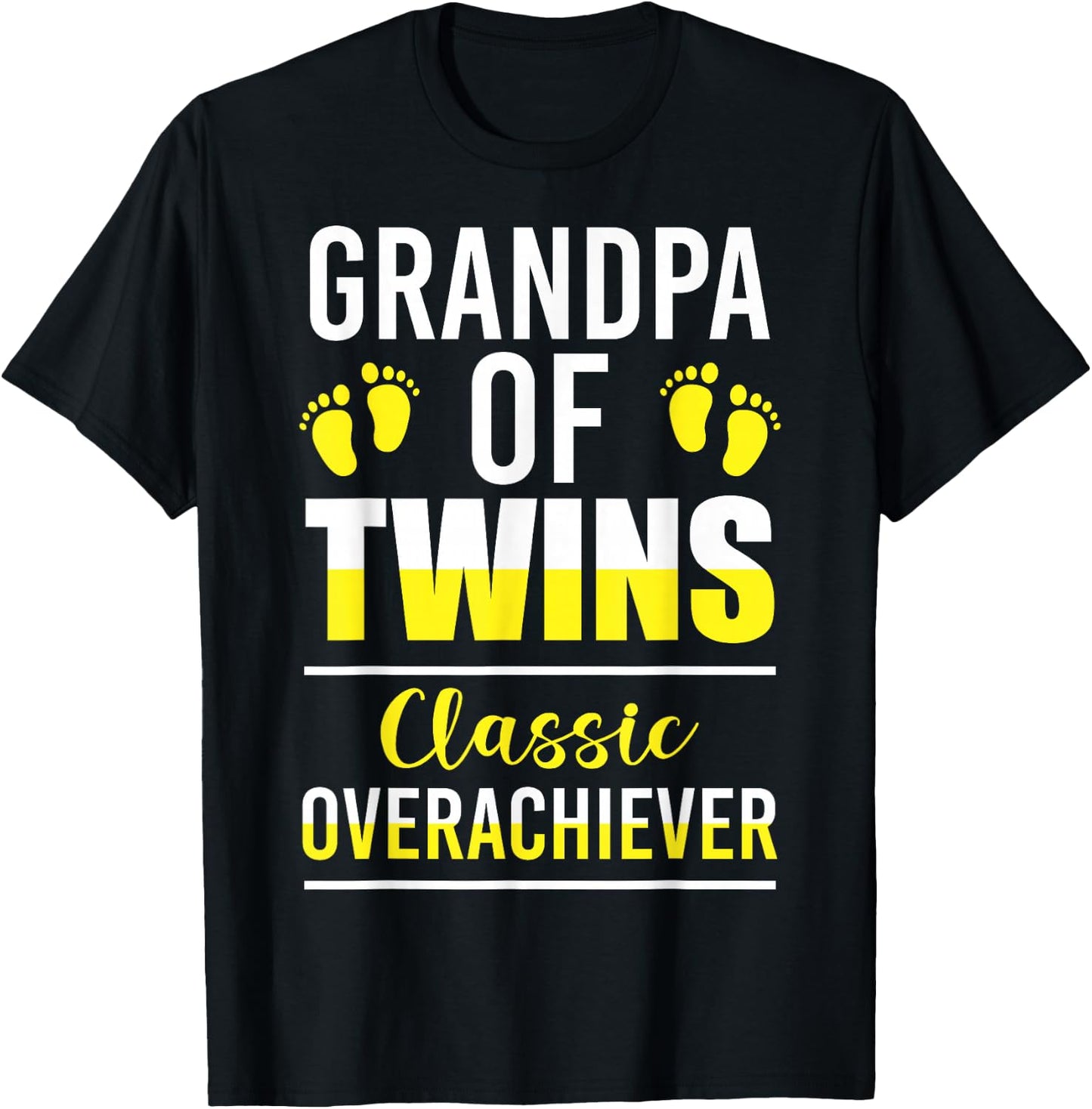 Funny Grandpa Of Twins First Time Grandpa Of Twins Classic T-Shirt - T-Shirt | Black