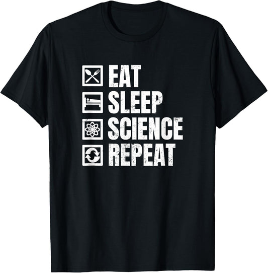 DNA Science Shirt | Eat Sleep Repeat Gift T-Shirt - T-Shirt | Black