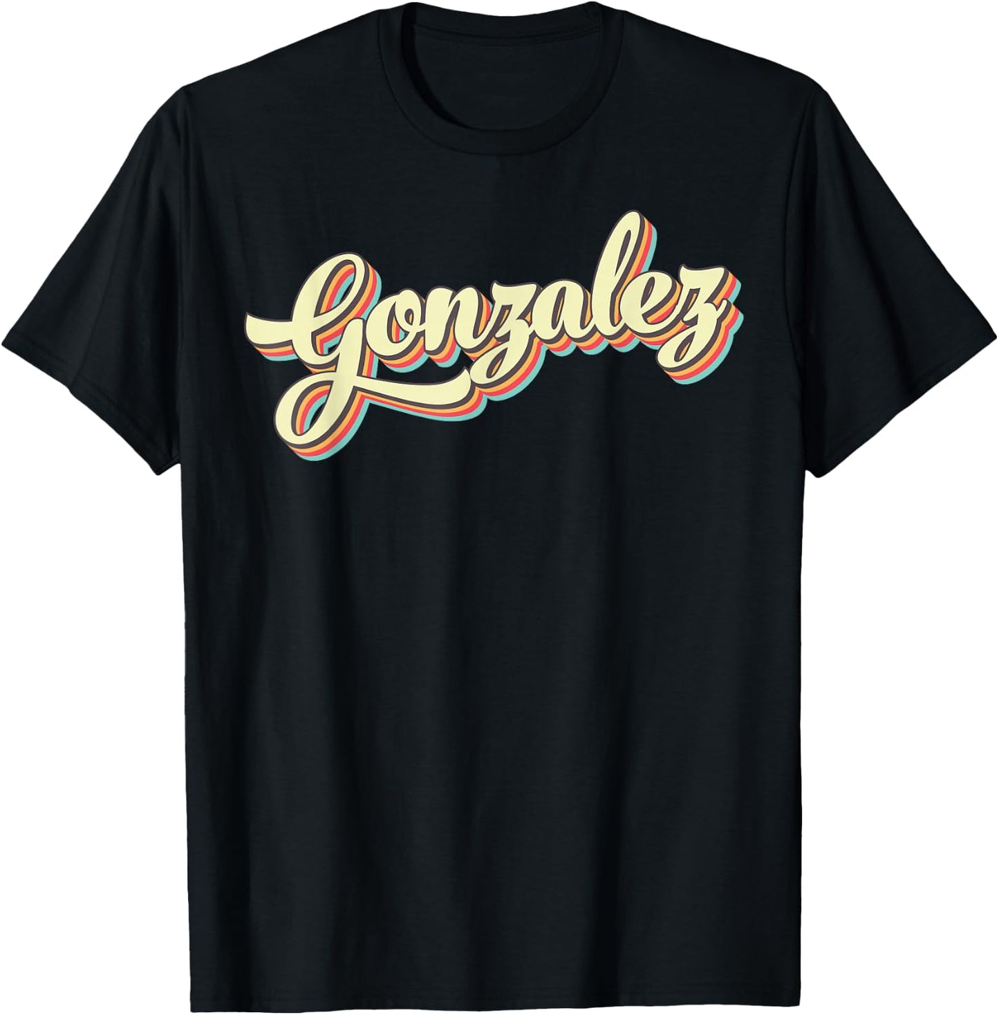 Gonzalez Retro Art Baseball Font Vintage T-Shirt - T-Shirt | Black