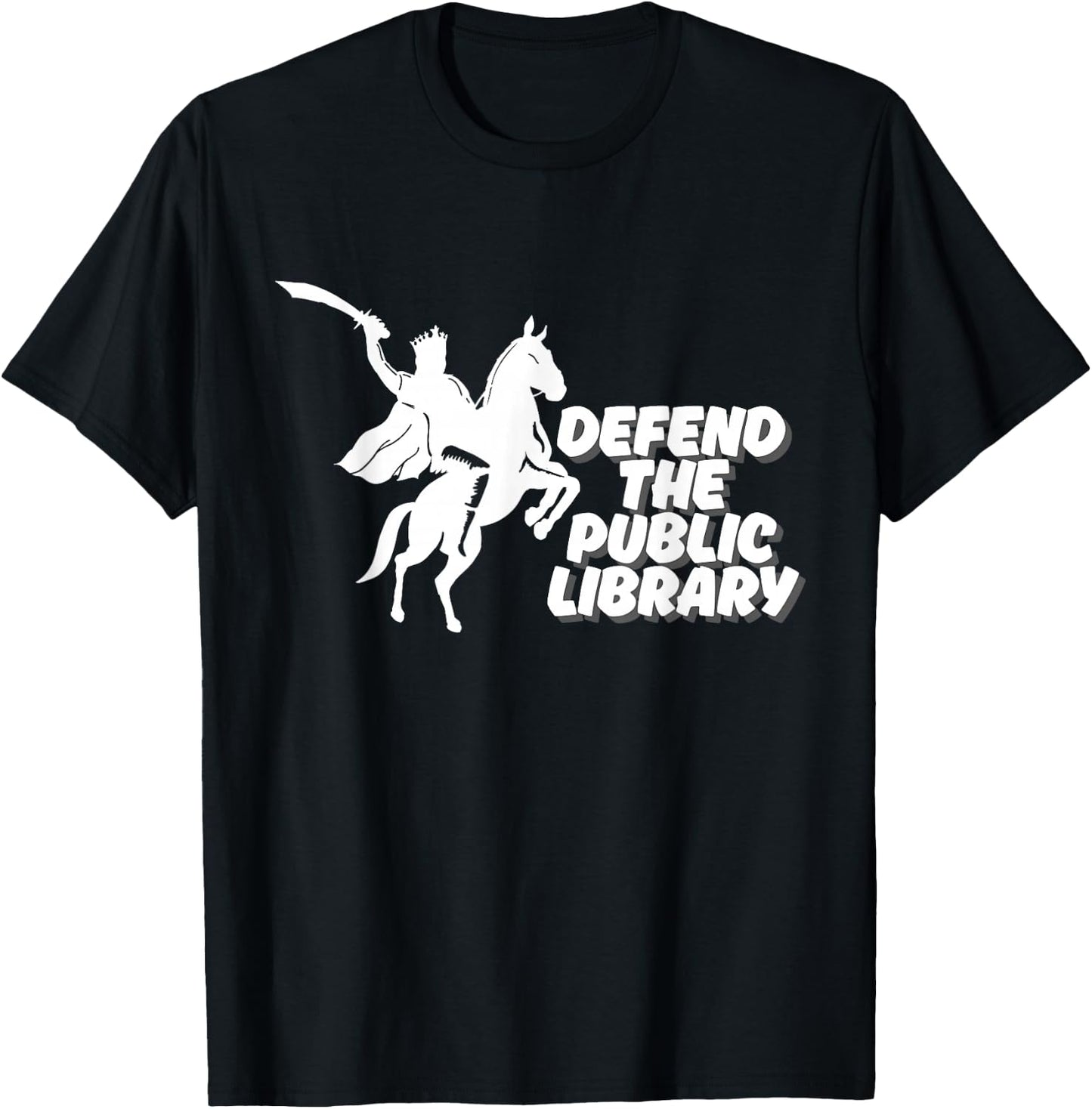 Defend Public Library, Support Local Library Book Lover T-Shirt - T-Shirt | Black