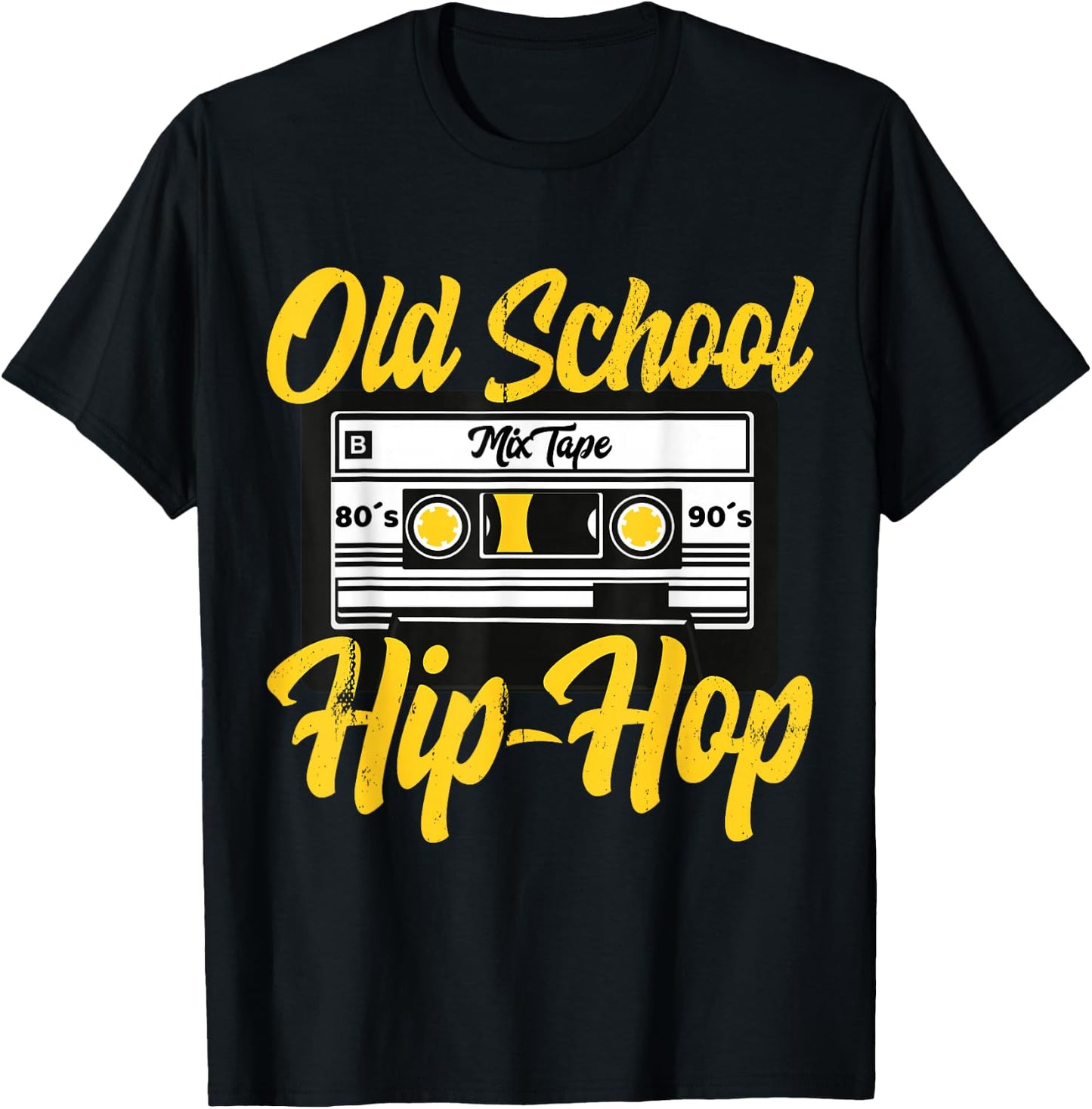 Cool Retro Old School Hip Hop 80s 90s Mixtape Cassette T-Shirt - T-Shirt | Black