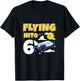 Kids Flying Into 6 Airplane Pilot Year Old 6th Birthday T-Shirt - T-Shirt | Black