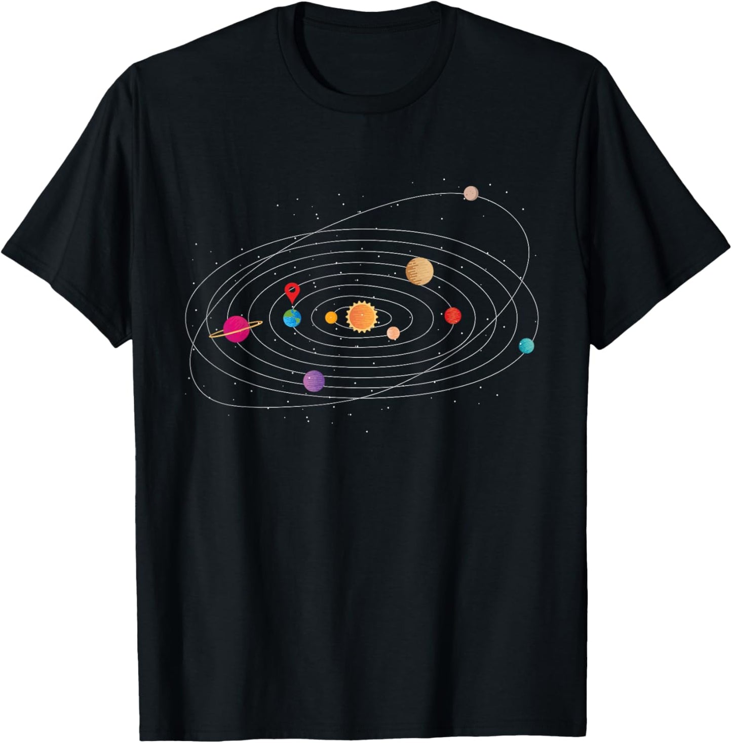Solar System Science Education Space Men Women Kids Gift T-Shirt - T-Shirt | Black