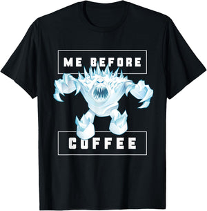 Disney Frozen Marshmallow Monster Me Before Coffee Funny T-Shirt - T-Shirt | Black
