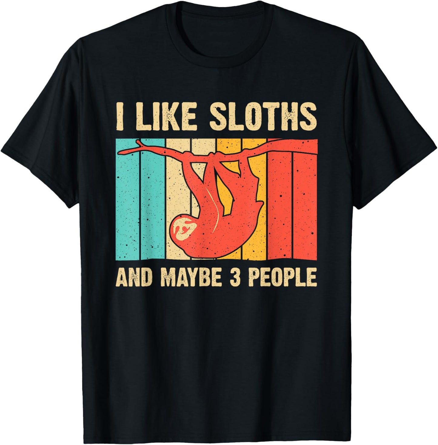 Funny Sloth Design For Sloth Lover Men Women Kids Introvert T-Shirt - T-Shirt | Black