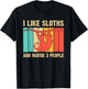 Funny Sloth Design For Sloth Lover Men Women Kids Introvert T-Shirt - T-Shirt | Black