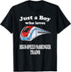 Just A Boy Who Loves High Speed Passenger Trains Play Train T-Shirt - T-Shirt | Black
