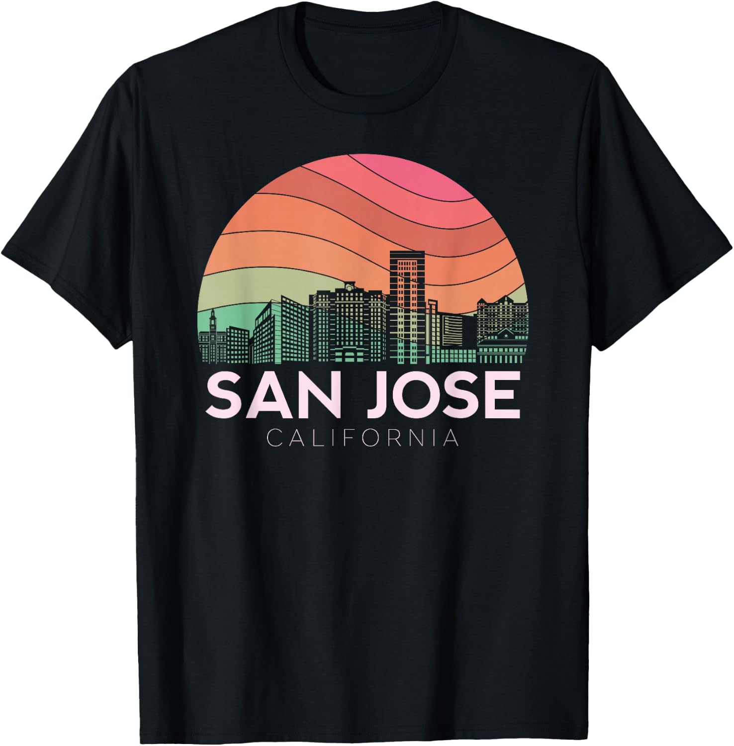 San Jose California USA Flag Nor Cal Bear Bay Area Tech City T-Shirt - T-Shirt | Black