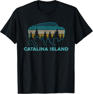 Catalina Island Bison Vintage Souvenir T-Shirt - T-Shirt | Black