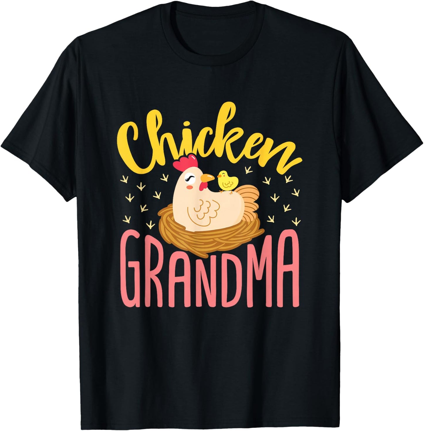 Chicken Grandma Farmer Lady Chickens Farm Animal Hen T-Shirt - T-Shirt | Black