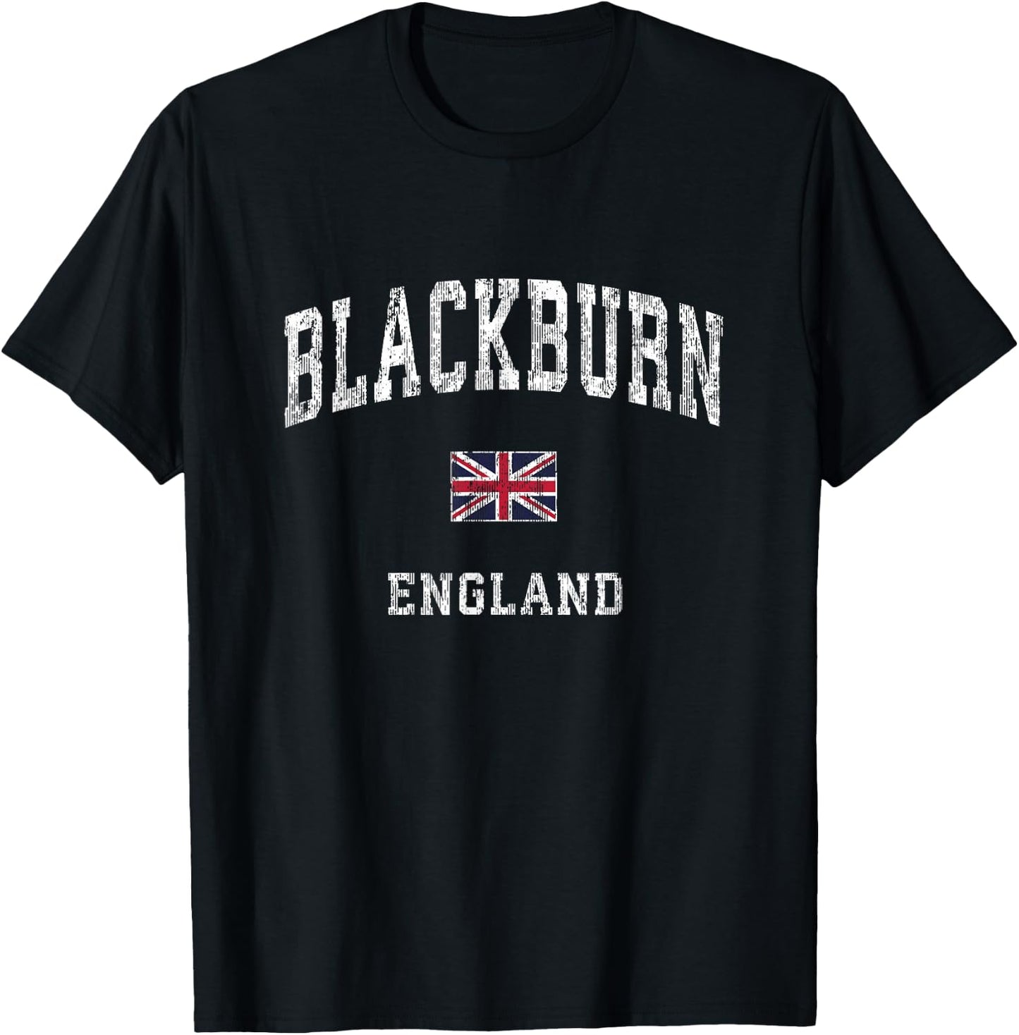 Blackburn England Vintage Athletic Sports Design T-Shirt - T-Shirt | Black