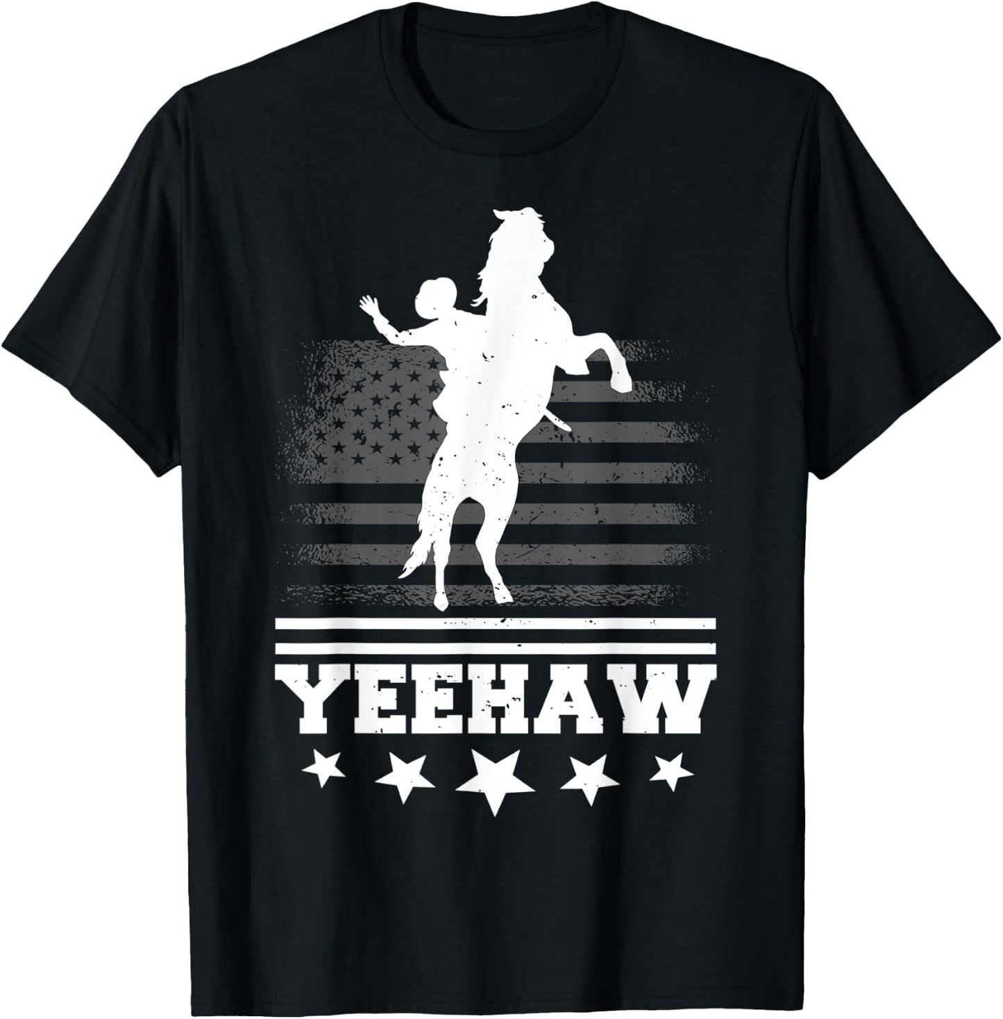 Yeehaw Cowboy Rodeo Horse Bull Riding Women Kids T-Shirt - T-Shirt | Black