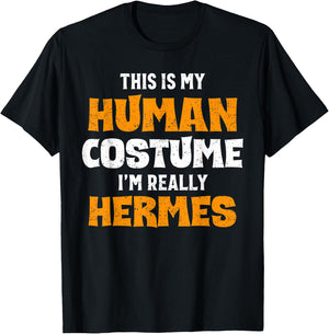 This Is My Human Costume I'm Really Hermes Halloween T-Shirt - T-Shirt | Black