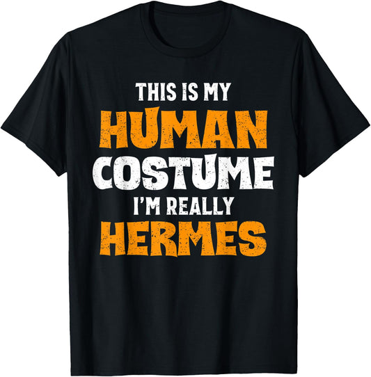 This Is My Human Costume I'm Really Hermes Halloween T-Shirt - T-Shirt | Black