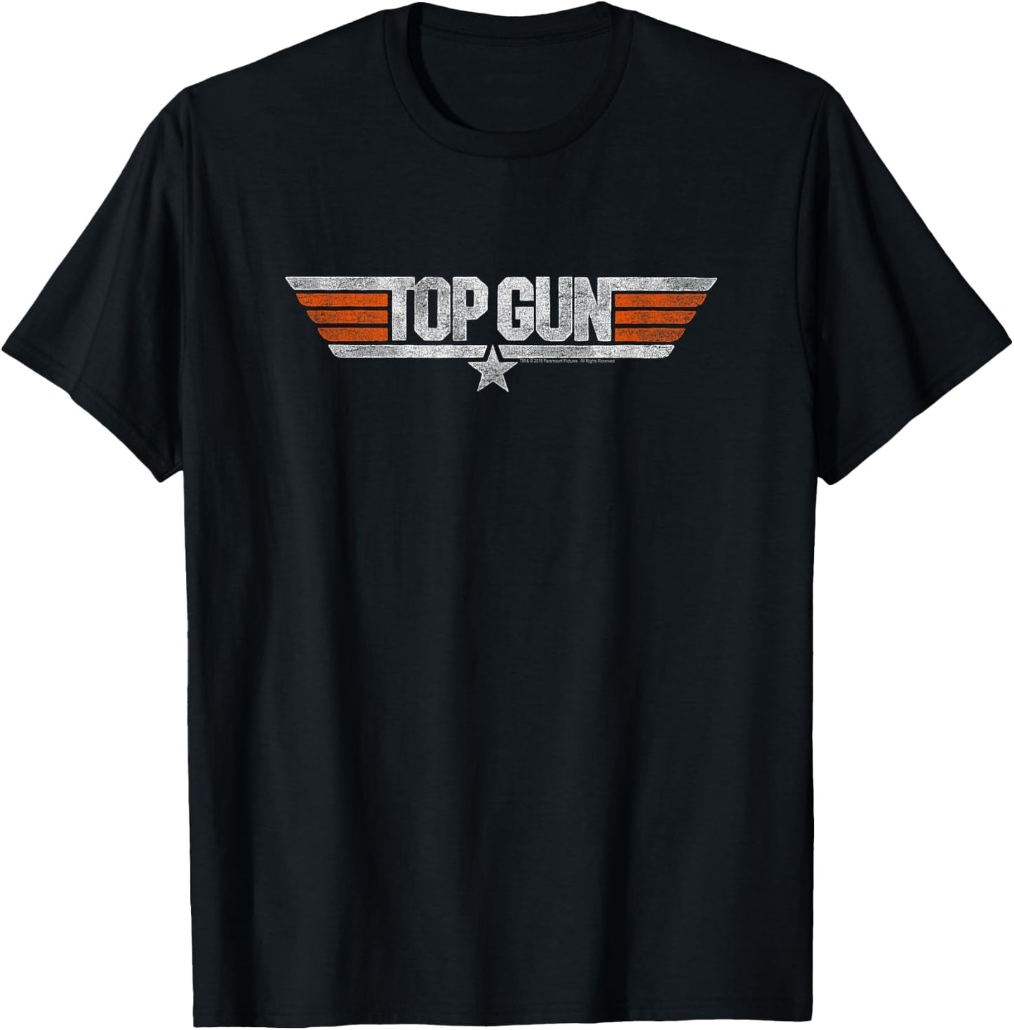 Top Gun Distressed Logo T-Shirt - T-Shirt | Black