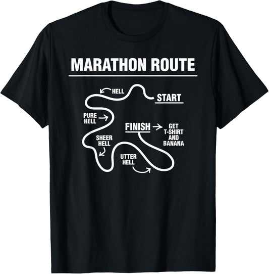 Funny Marathon T-Shirt - T-Shirt | Black