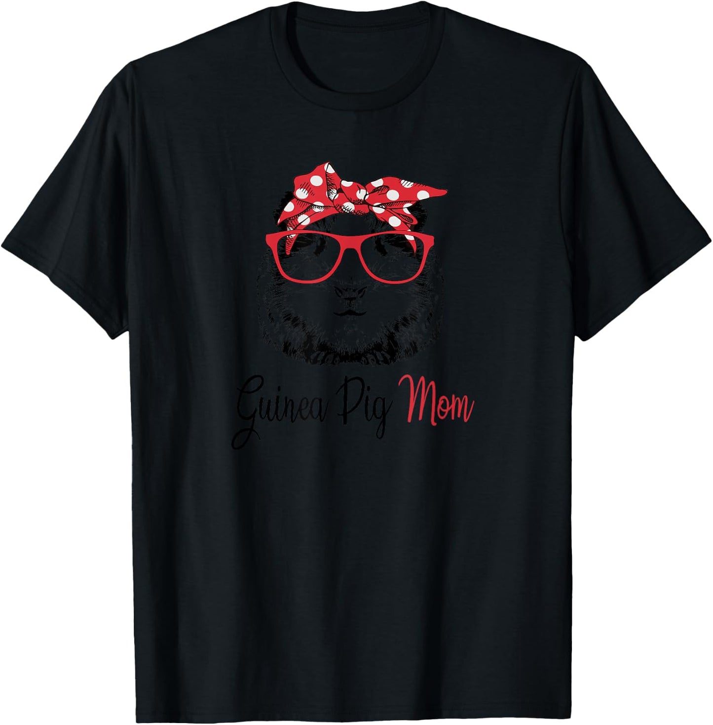 & Girls Kids Cute Wheek Lover Mama Guinea Pig Mom T-Shirt - T-Shirt | Black