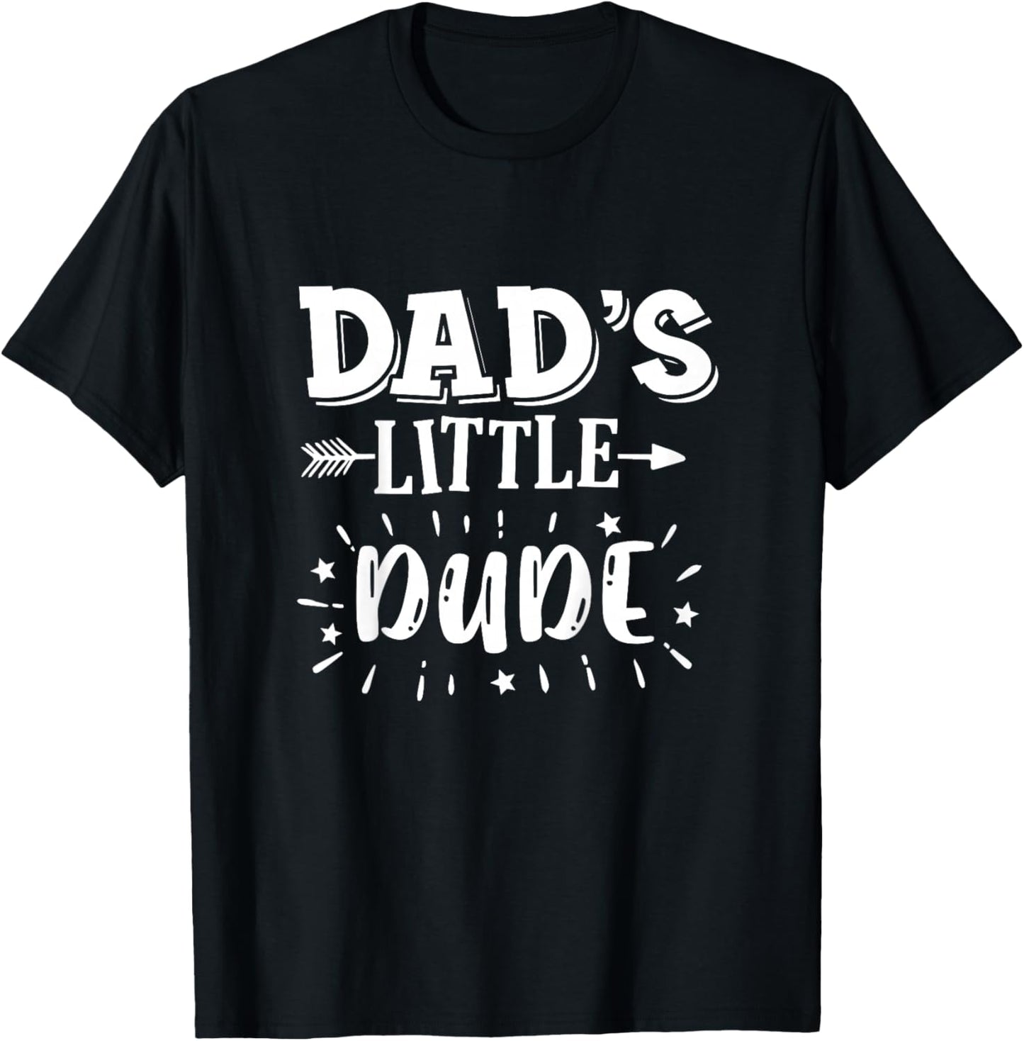 Kids Dad's Little Dude Little Dude's Dad Dad Son Matching Outfits T-Shirt - T-Shirt | Black