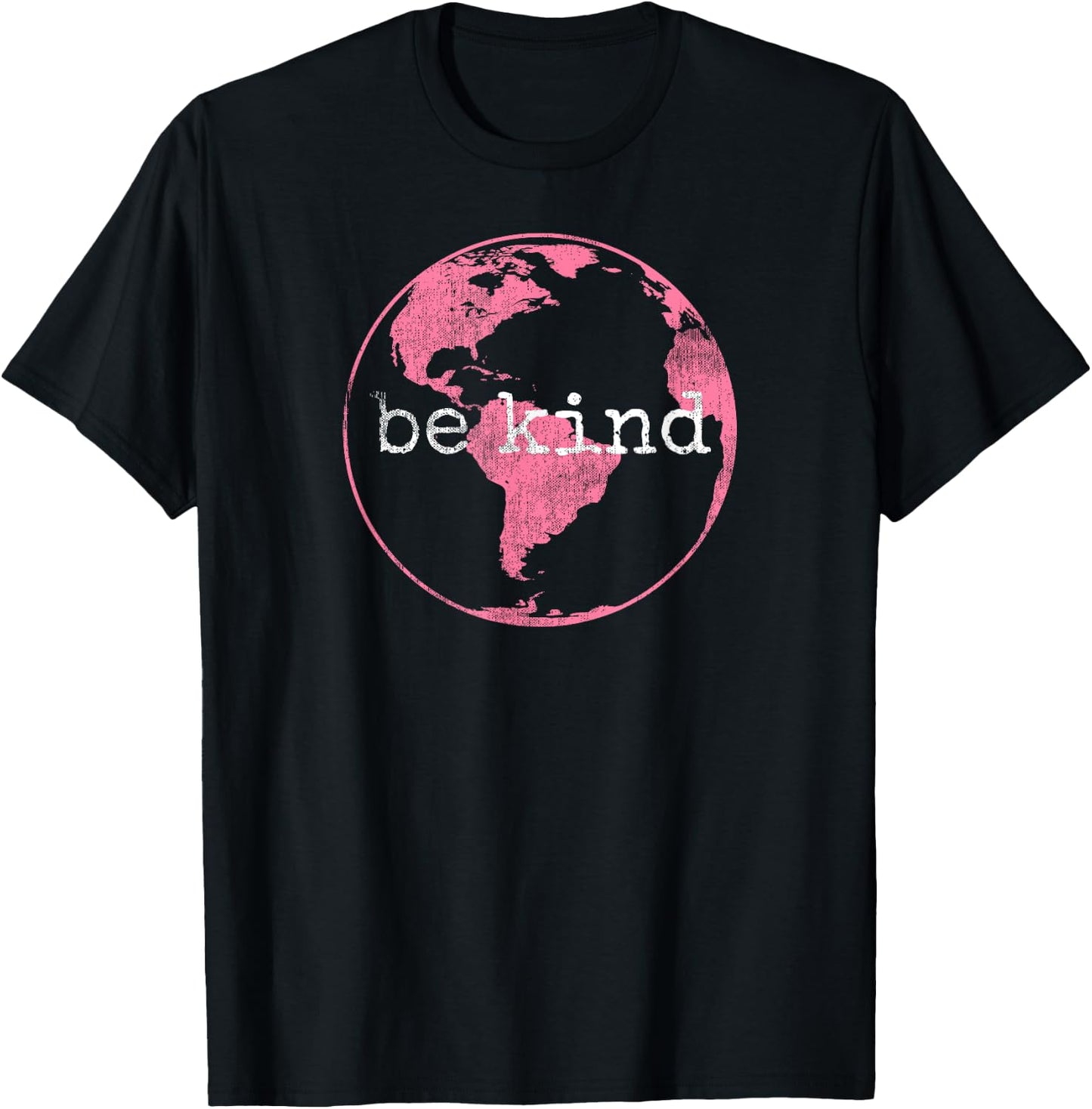 Vintage Be Kind Pink Earth Day T-Shirt - T-Shirt | Black