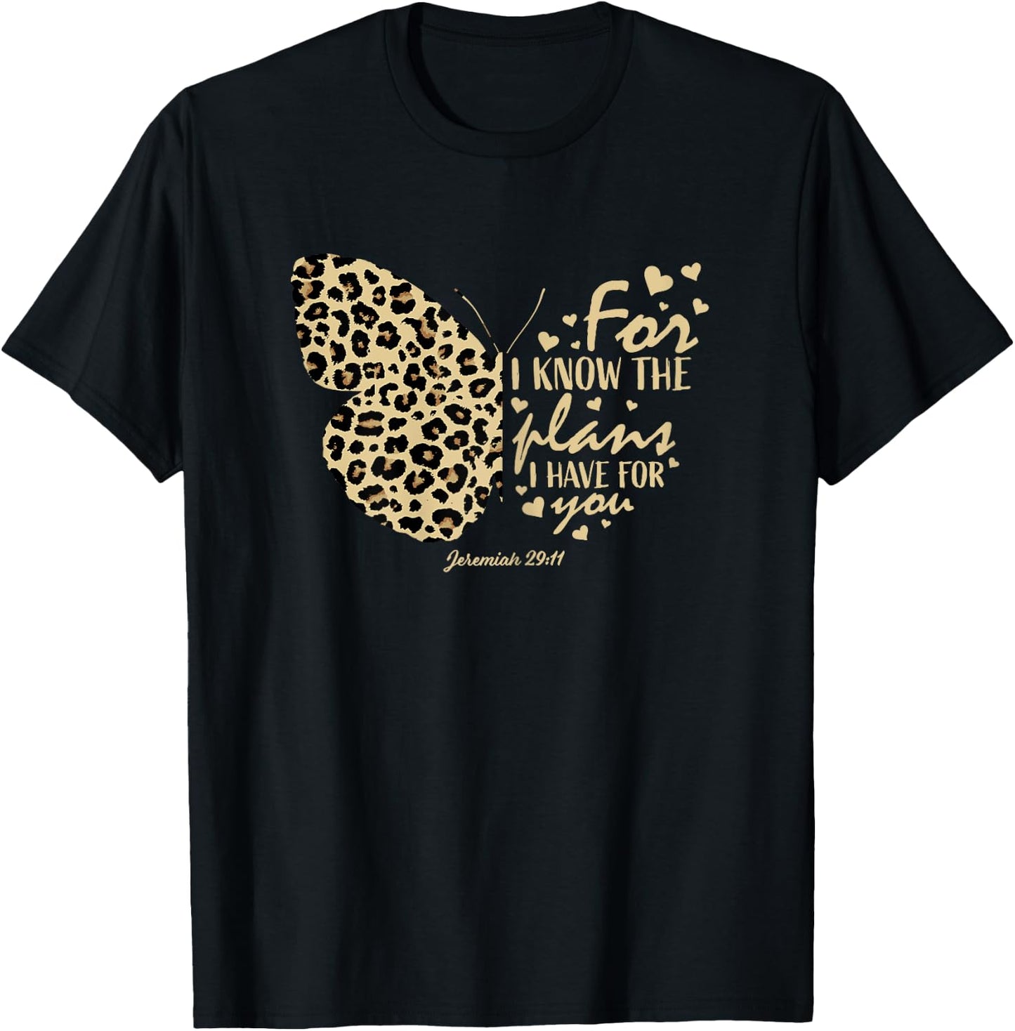 Jeremiah 29:11 Christian Women Gifts Teen Girls Butterfly T-Shirt - T-Shirt | Black
