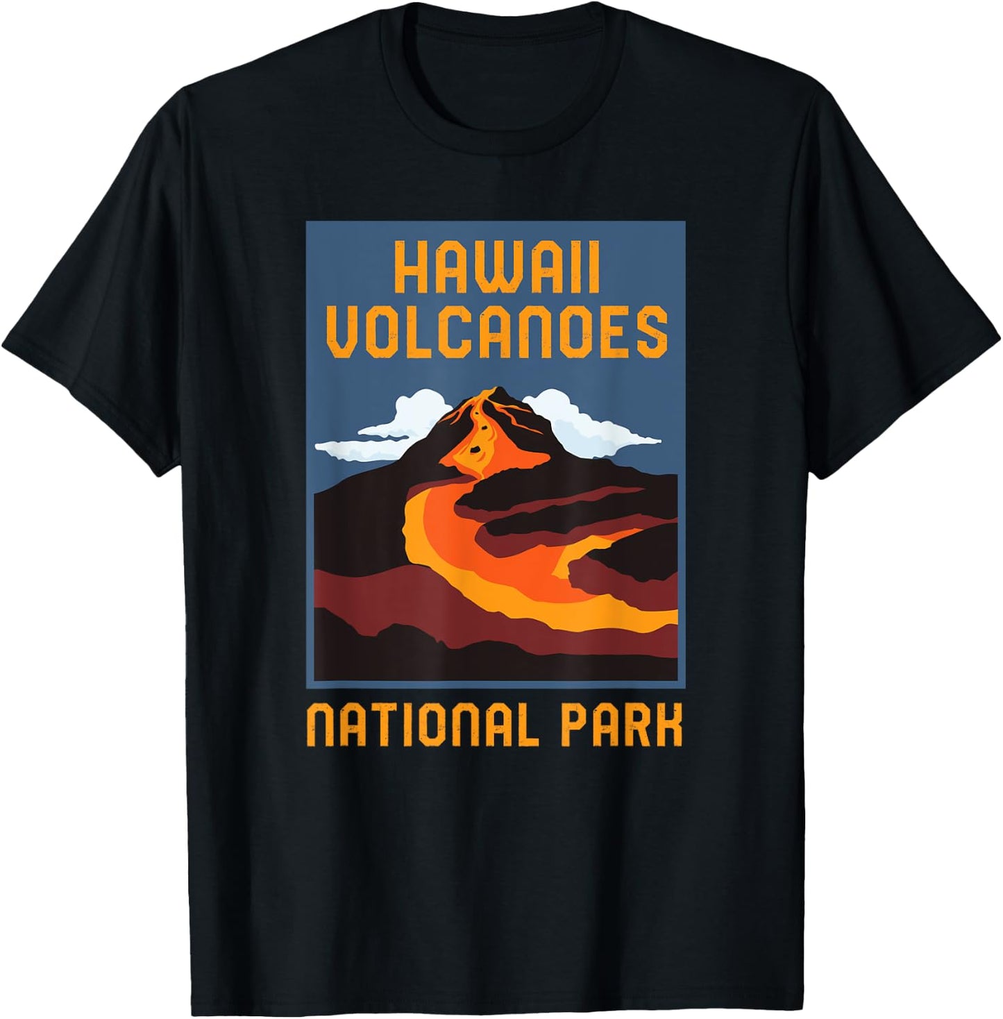Hawaii Volcanoes National Park Big Island Retro Graphic T-Shirt - T-Shirt | Black