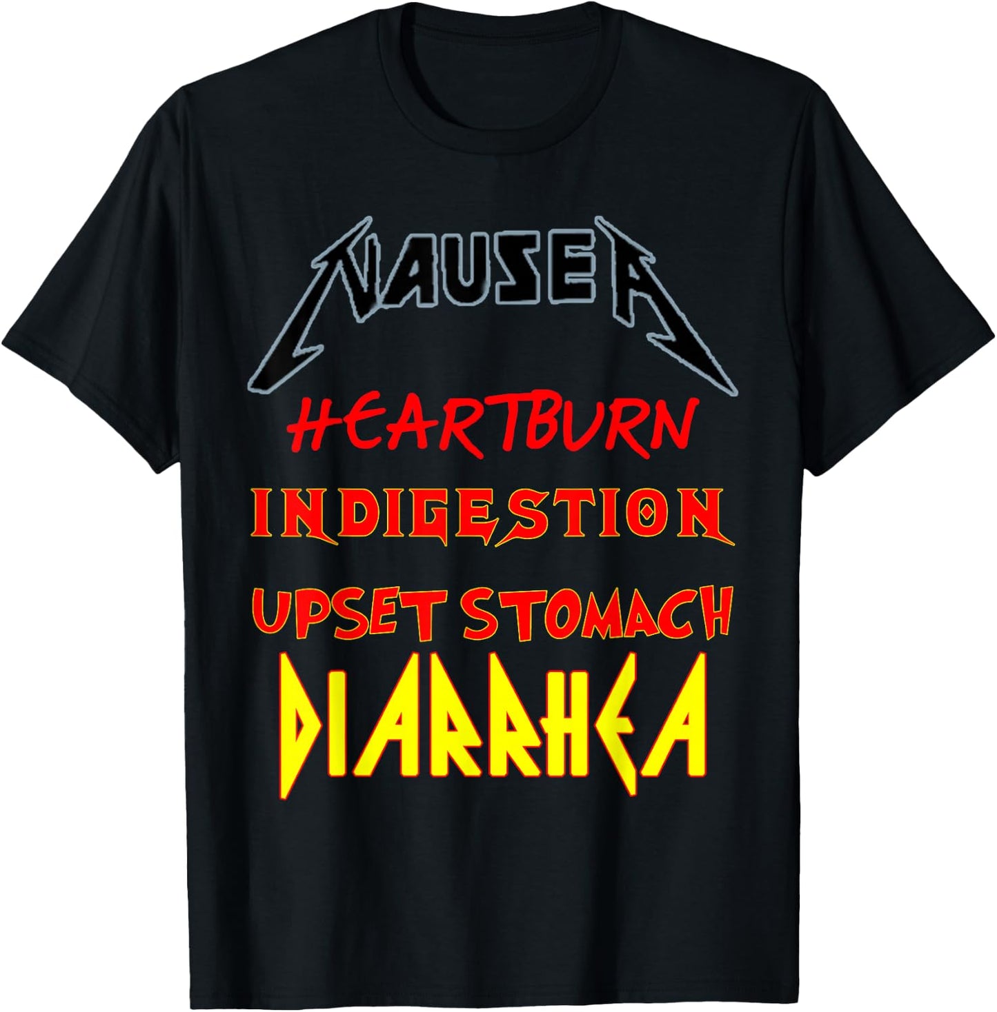 gastric complaints funny perfect Nausea band T-Shirt - T-Shirt | Black