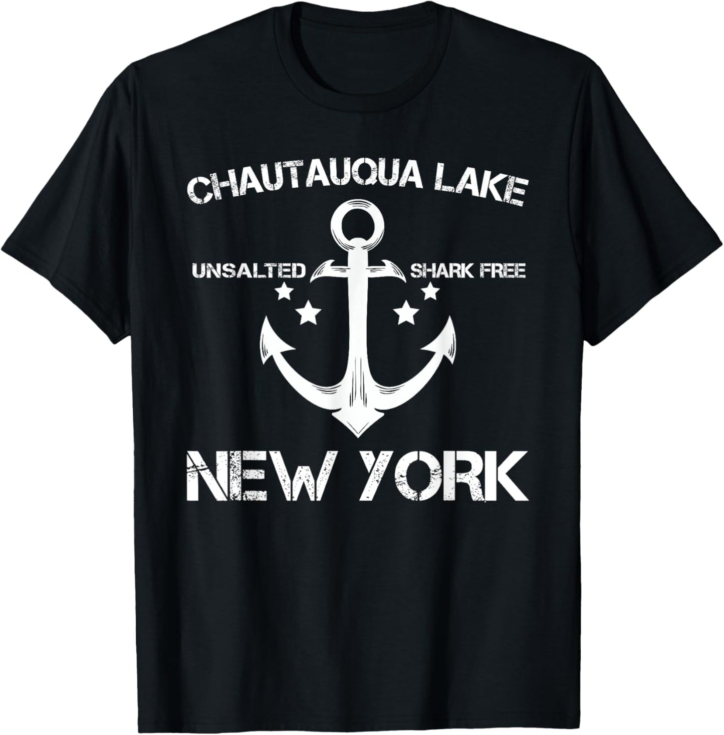 CHAUTAUQUA LAKE NEW YORK Funny Fishing Camping Summer Gift T-Shirt - T-Shirt | Black