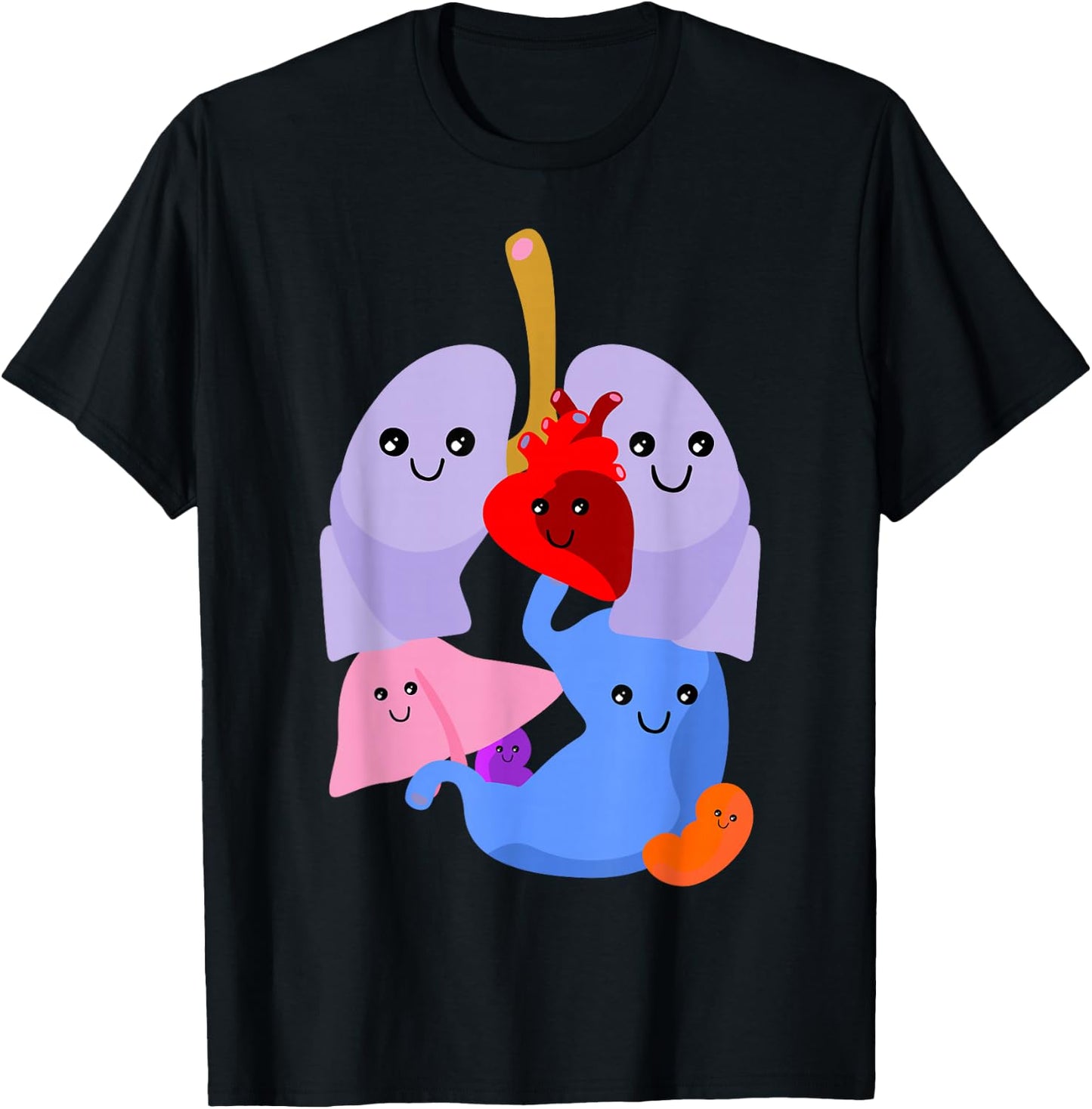 Anatomy Physiology Heart Lungs Vital Organs Illustration T-Shirt - T-Shirt | Black