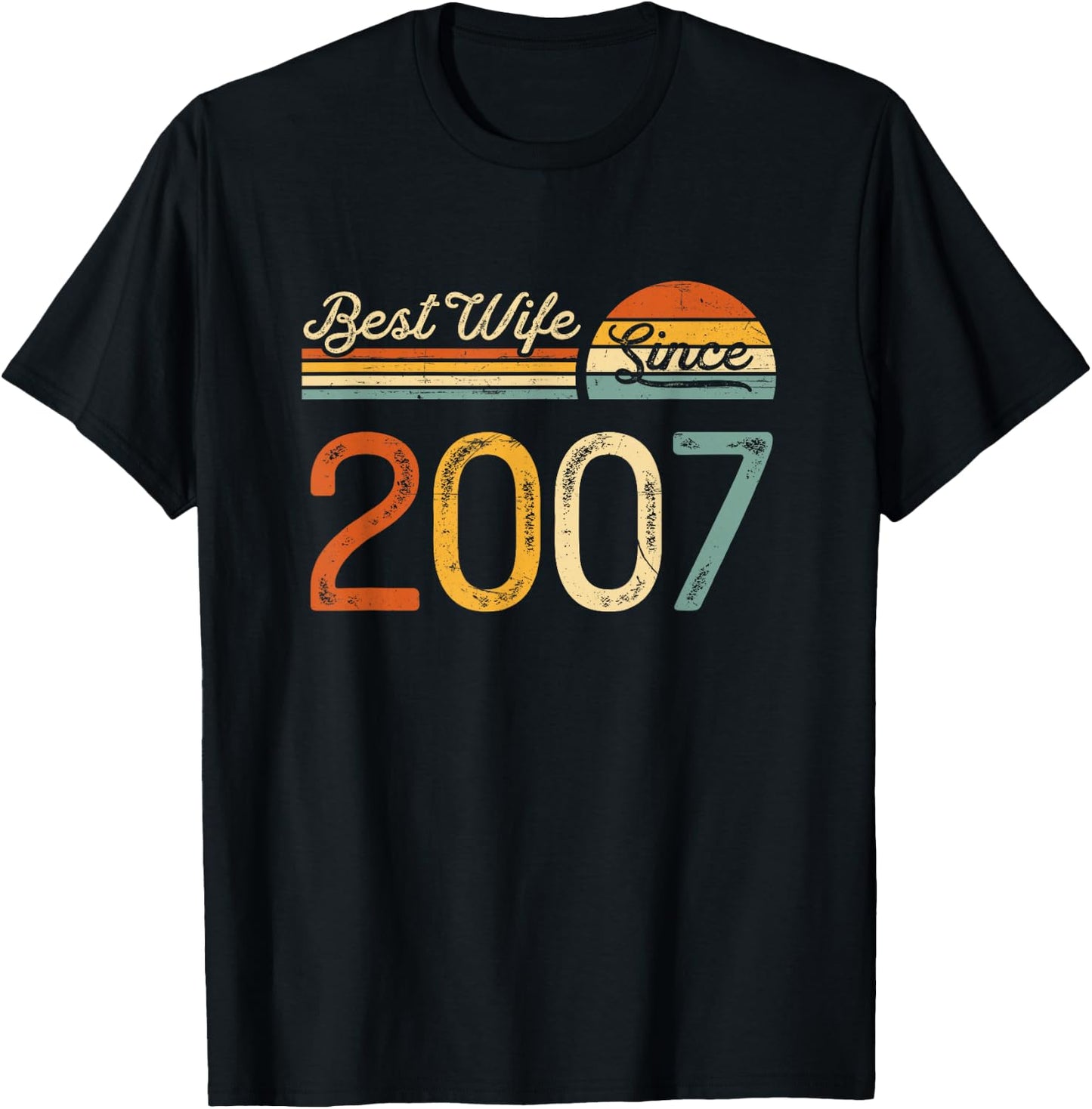 19th wedding anniversary - Best Wife Since 2007 19 years T-Shirt - T-Shirt | Black