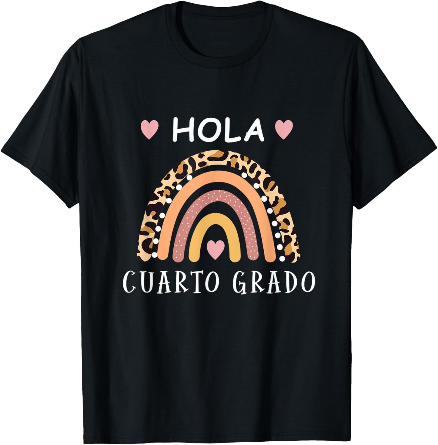 Hola cuarto Grado Hello fourth grade Spanish Teacher school Women Kids T-Shirt - T-Shirt | Black