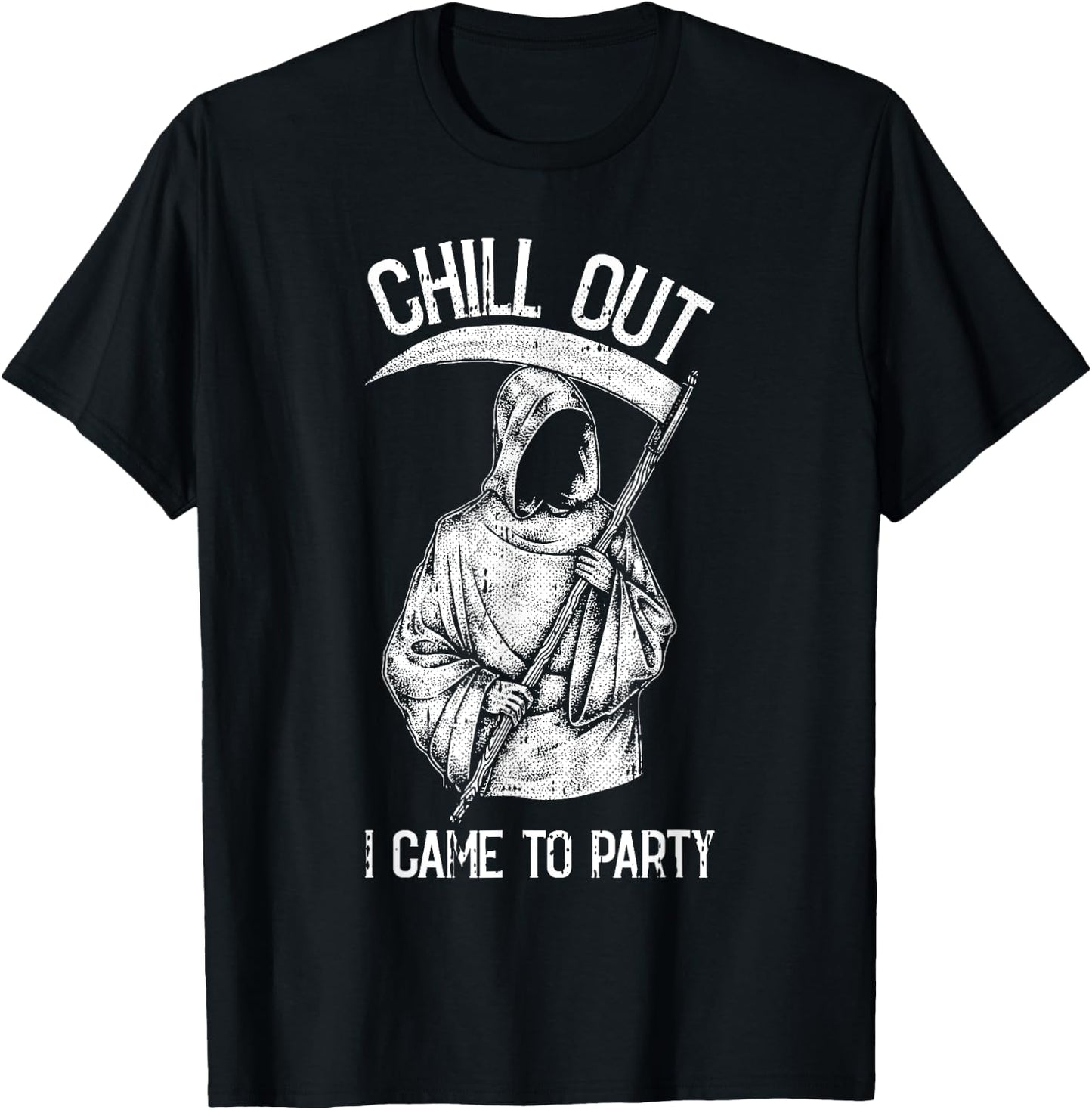 I Came To Party Lazy Halloween Costume Funny Grim Reaper T-Shirt - T-Shirt | Black