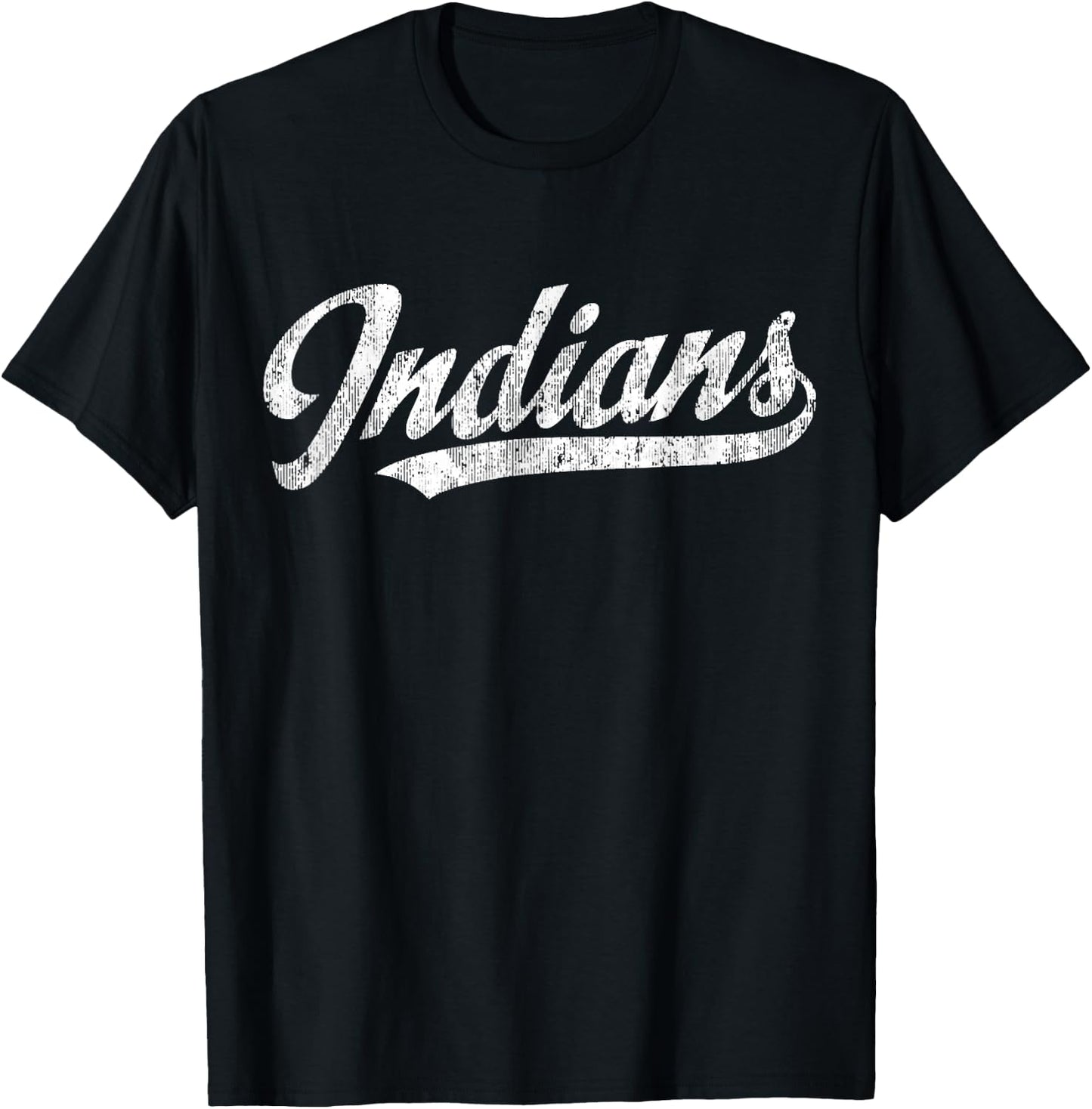 Indians T Shirt Vintage Sports Name Design T-Shirt - T-Shirt | Black
