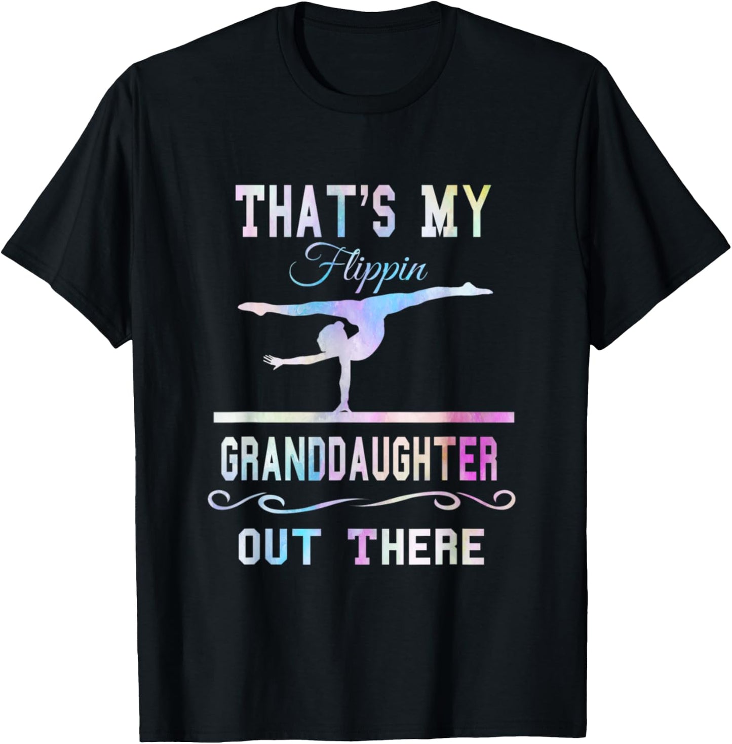 Gymnastics Grandma Thats My Flippin Granddaughter Out There T-Shirt - T-Shirt | Black