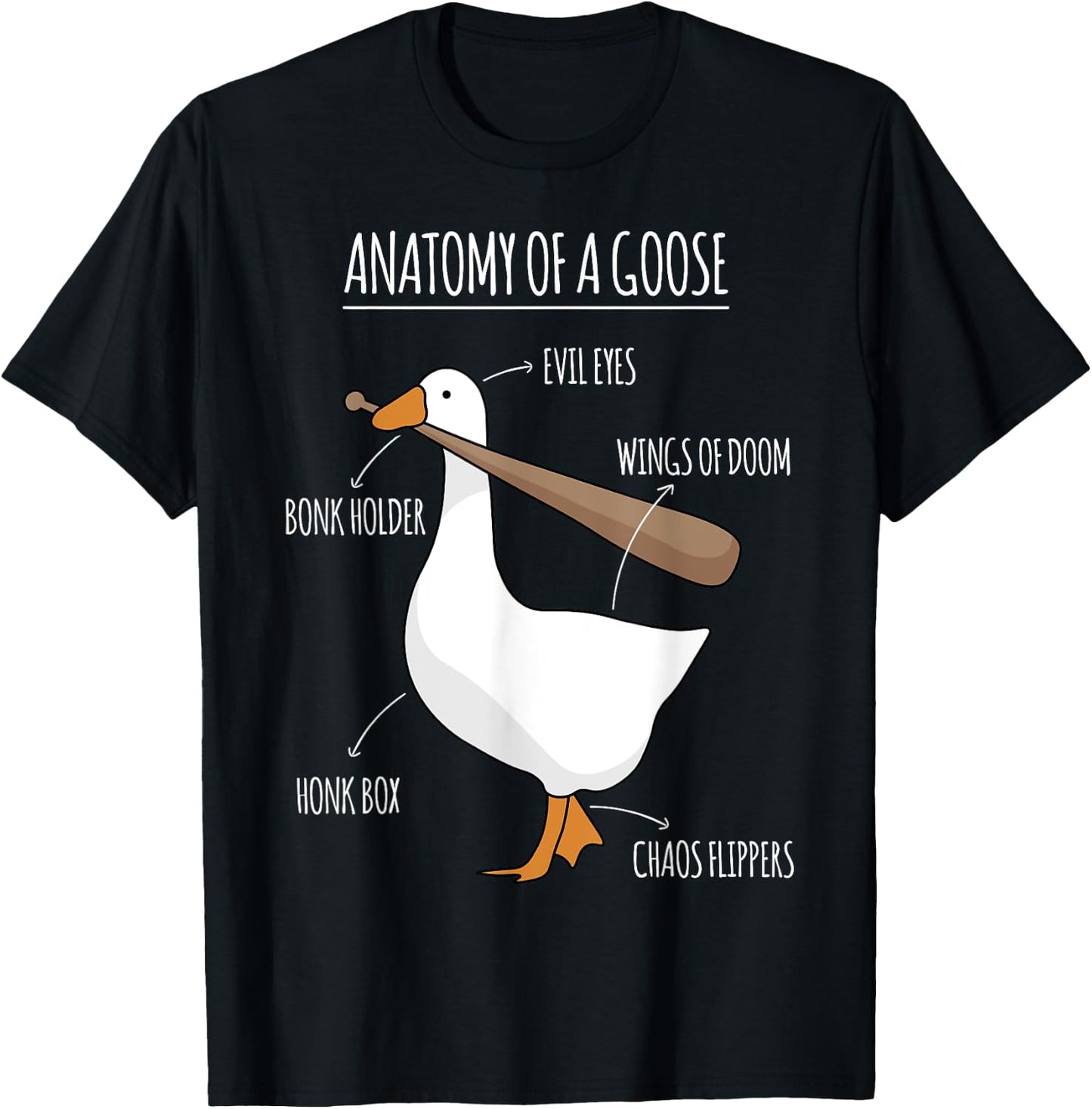 Anatomy of a Goose Meme T-Shirt - T-Shirt | Black