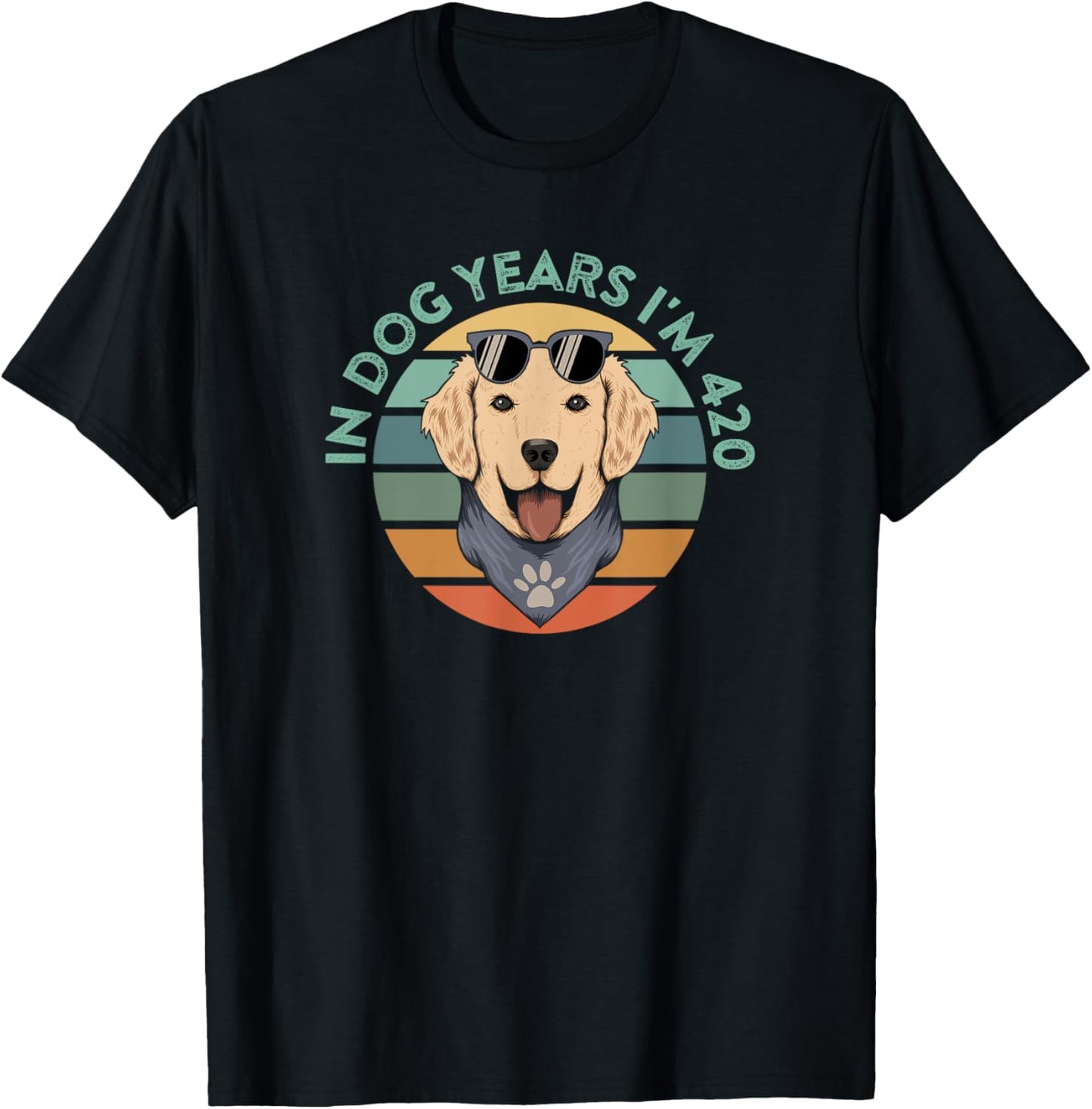 Funny 60th Birthday 420 Weed Quote In Dog Years I'm 420 Men Women T-Shirt - T-Shirt | Black