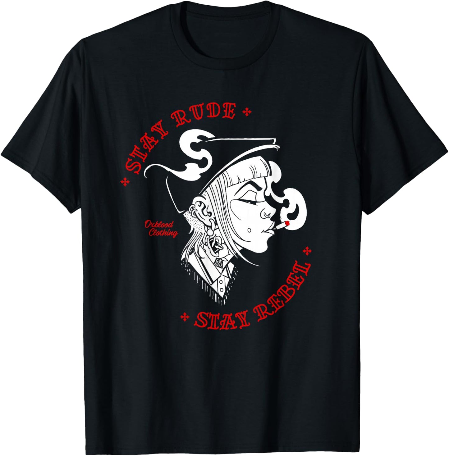 Stay Rude Stay Rebel Skinhead Girl Skinbyrd Ska Punk T-Shirt - T-Shirt | Black