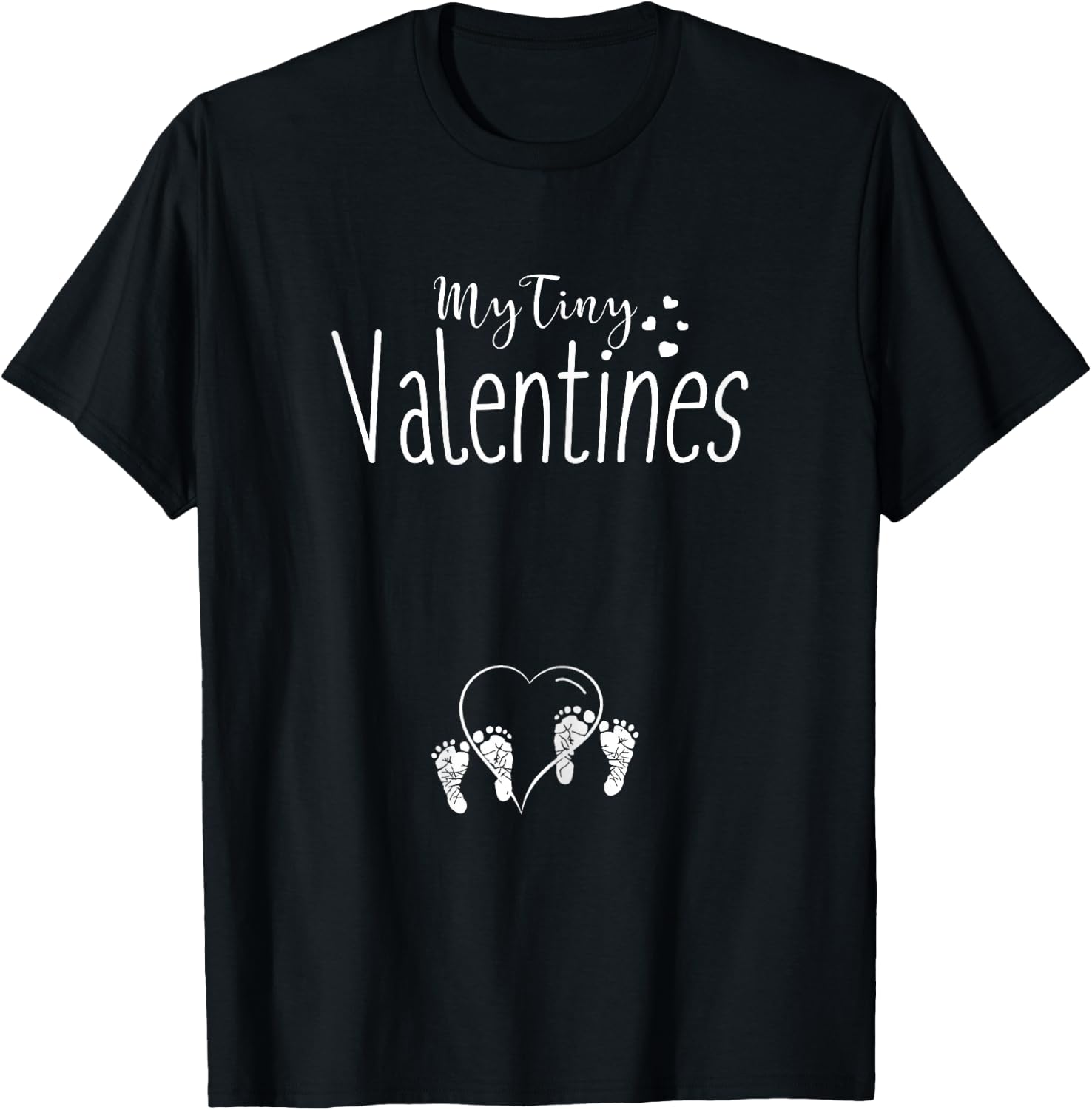 My Tiny VALENTINES Twins Mom Pregnancy T Shirt T-Shirt - T-Shirt | Black