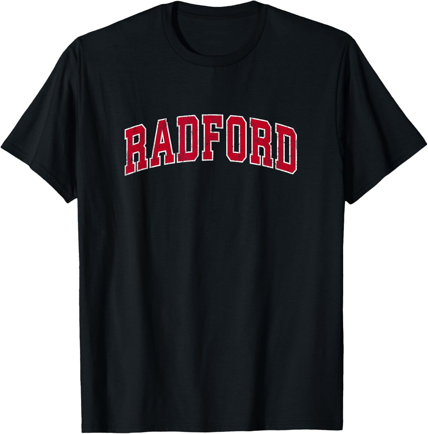 Radford Virginia VA Vintage Sports Design Red Design T-Shirt - T-Shirt | Black