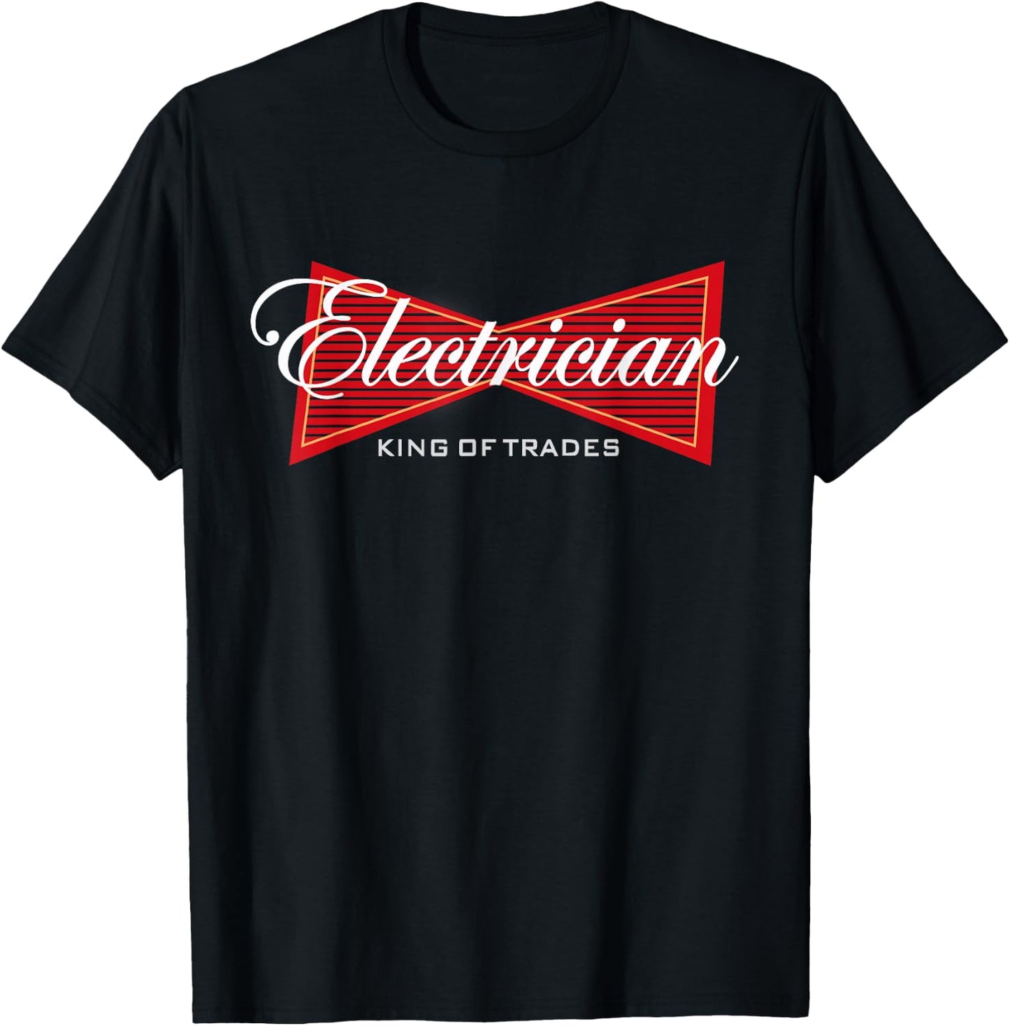 Electrician King of Trades Funny Gift T-Shirt - T-Shirt | Black
